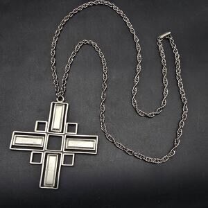 Kelly Waters Silver Tone Cross Pendant Necklace